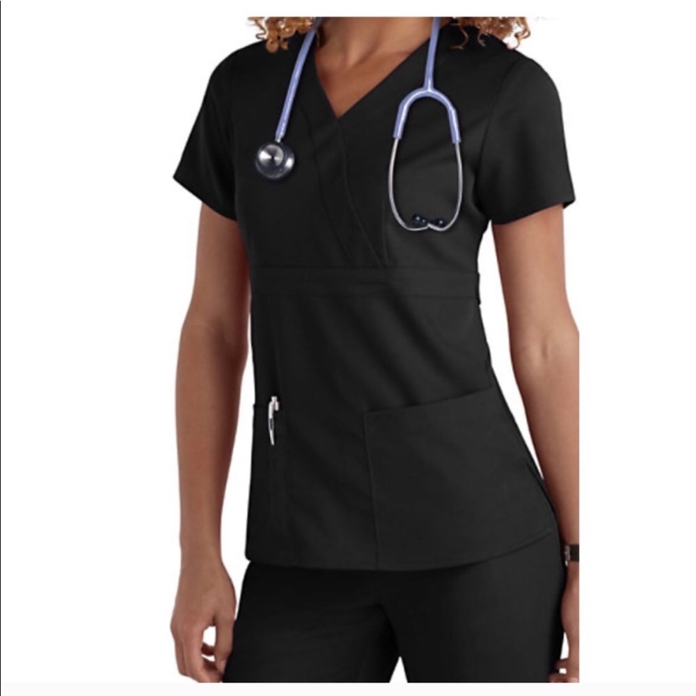 Greys Anatomy Black Scrub Top